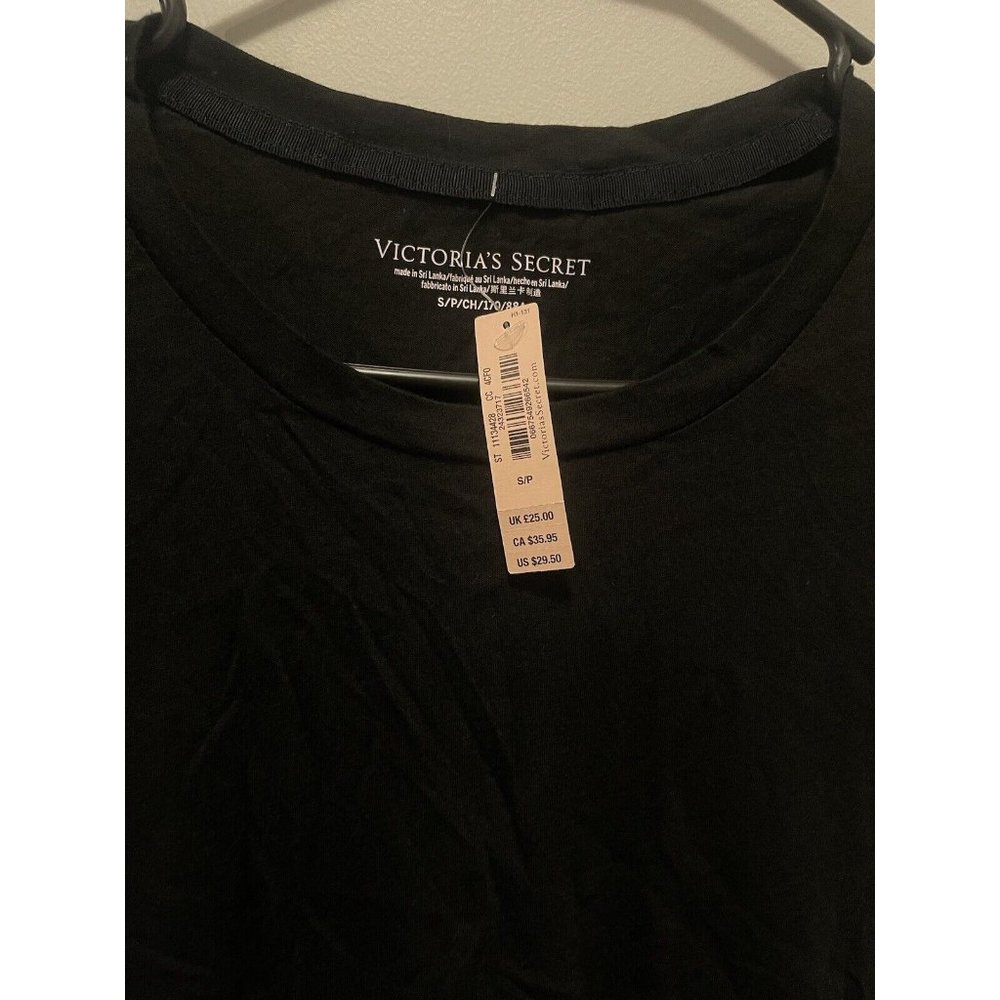 Victoria's Secret Sleep Tee Love Me to The Moon and Back Black Gold Small NWT - Picture 2 of 3